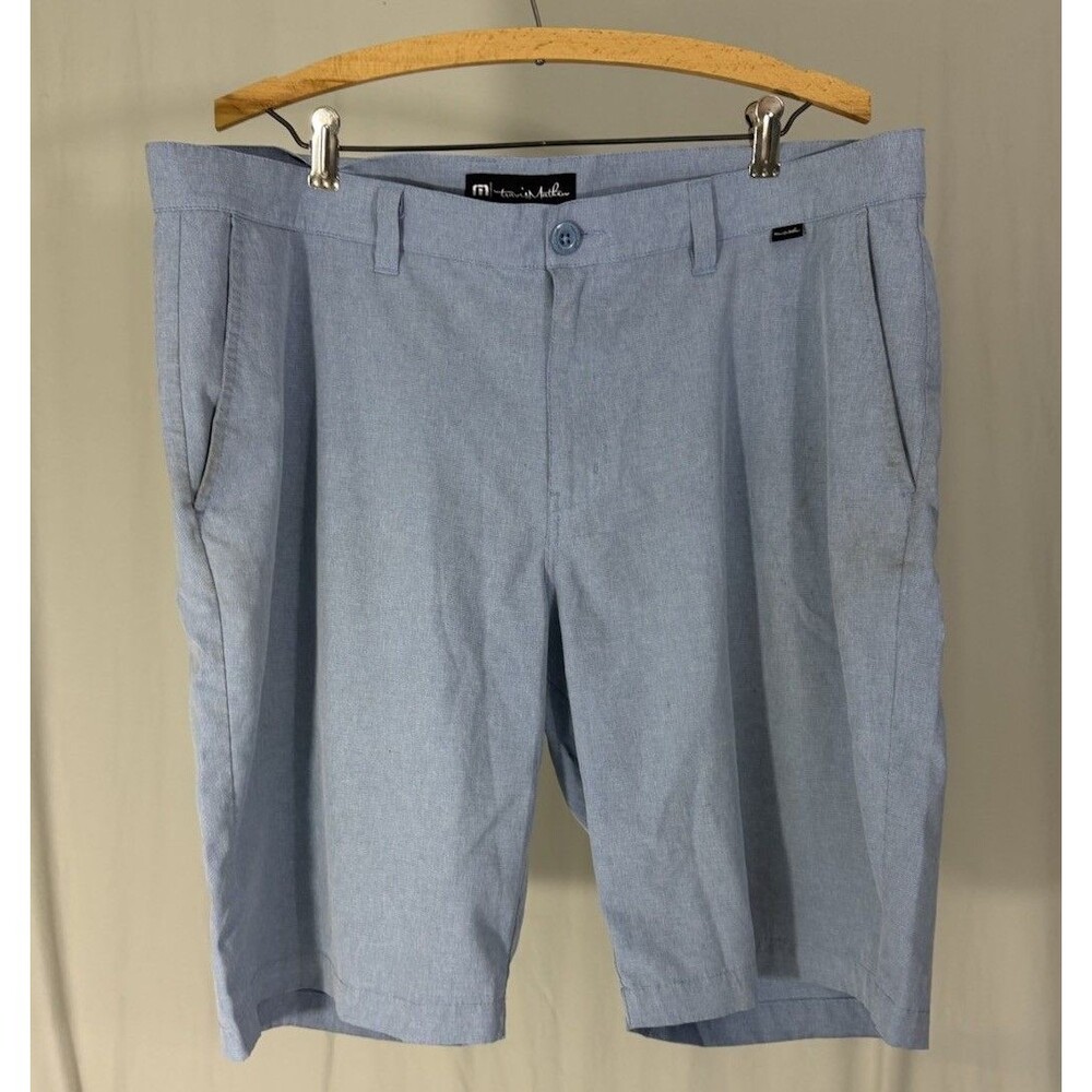 Travis Mathew Golf Shorts Light Blue Men's Sz 38 Performance Stretch *See Photos